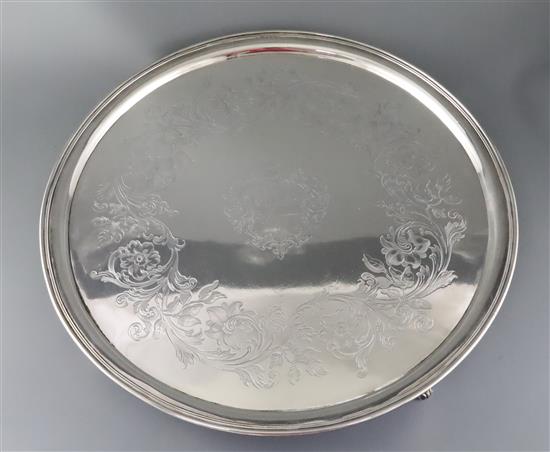 A George III silver salver of large proportions, John Crouch I & Thomas Hannam, London 1787, approx 102oz